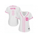 Women's Majestic Detroit Tigers #6 Al Kaline Authentic White Fashion Cool Base MLB Jersey