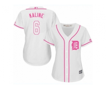 Women's Majestic Detroit Tigers #6 Al Kaline Authentic White Fashion Cool Base MLB Jersey