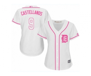 Women's Majestic Detroit Tigers #9 Nick Castellanos Authentic White Fashion Cool Base MLB Jersey