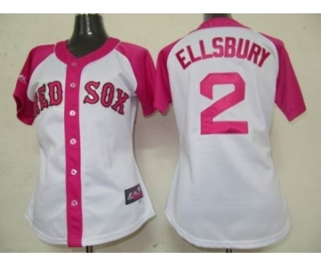 women mlb detroit tigers #2 ellsbury white pink[2012]