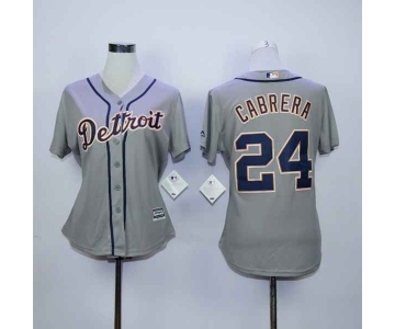 women mlb jerseys detroit tigers #24 cabrera grey