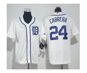 Youth Detroit Tigers #24 Miguel Cabrera White Cool Base Stitched MLB Jersey