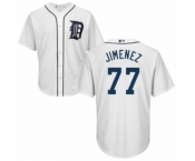 Youth Majestic Detroit Tigers #77 Joe Jimenez Authentic White Home Cool Base MLB Jersey