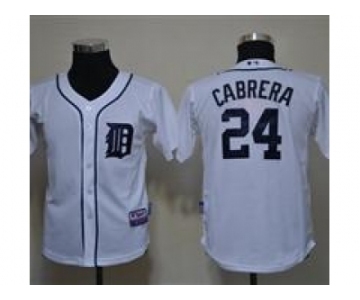 youth mlb jerseys detroit tigers #24 cabrera white