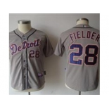 youth mlb jerseys detroit tigers #28 fielder grey