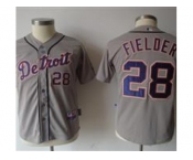 youth mlb jerseys detroit tigers #28 fielder grey