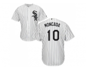 Youth Chicago White Sox #10 Yoan Moncada White(Black Strip) Home Cool Base Stitched MLB Jersey