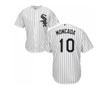 Youth Chicago White Sox #10 Yoan Moncada White(Black Strip) Home Cool Base Stitched MLB Jersey