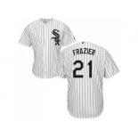 Youth Chicago White Sox #21 Todd Frazier White(Black Strip) Home Cool Base Stitched MLB Jersey