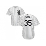 Youth Chicago White Sox #35 Frank Thomas White(Black Strip) Home Cool Base StitchedMLB Jersey