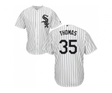 Youth Chicago White Sox #35 Frank Thomas White(Black Strip) Home Cool Base StitchedMLB Jersey