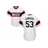 Youth Chicago White Sox #53 Melky Cabrera White Alternate Home Cool Base Stitched MLB Jersey