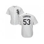 Youth Chicago White Sox #53 Melky Cabrera White(Black Strip) Home Cool Base Stitched MLB Jersey