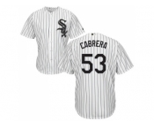 Youth Chicago White Sox #53 Melky Cabrera White(Black Strip) Home Cool Base Stitched MLB Jersey