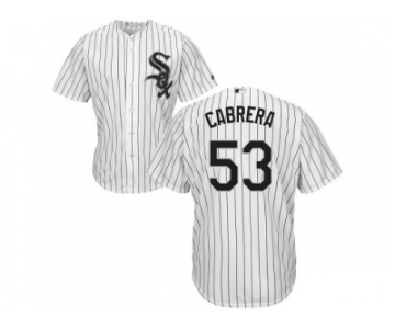 Youth Chicago White Sox #53 Melky Cabrera White(Black Strip) Home Cool Base Stitched MLB Jersey