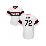 Youth Chicago White Sox #72 Carlton Fisk White Alternate Home Cool Base Stitched MLB Jersey