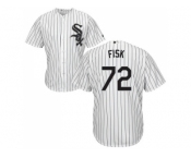 Youth Chicago White Sox #72 Carlton Fisk White(Black Strip) Home Cool Base Stitched MLB Jersey