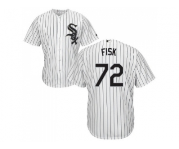 Youth Chicago White Sox #72 Carlton Fisk White(Black Strip) Home Cool Base Stitched MLB Jersey