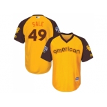 Youth Majestic Chicago White Sox #49 Chris Sale Authentic Yellow 2016 All-Star American League BP Cool Base MLB Jersey