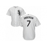 Youth Majestic Chicago White Sox #7 Tim Anderson Replica White Home Cool Base MLB Jersey