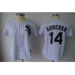 MLB Women Jerseys Chicago White Sox #14 konerko White[black strip]