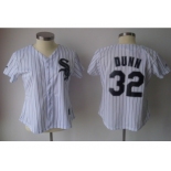 MLB Women Jerseys Chicago White Sox #32 dunn White[black strip]