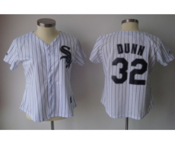 MLB Women Jerseys Chicago White Sox #32 dunn White[black strip]