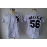 MLB Women Jerseys Chicago White Sox #56 buehrle White[black strip]