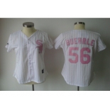 MLB Women Jerseys Chicago White Sox #56 buehrle White[pink strip]