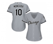 Women Chicago White Sox #10 Yoan Moncada Grey Road Stitched MLB Jersey