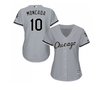 Women Chicago White Sox #10 Yoan Moncada Grey Road Stitched MLB Jersey