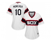 Women Chicago White Sox #10 Yoan Moncada White Alternate Home Stitched MLB Jersey