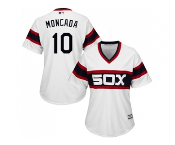 Women Chicago White Sox #10 Yoan Moncada White Alternate Home Stitched MLB Jersey