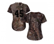 Women Chicago White Sox #45 Michael Jordan Camo Realtree Collection Cool Base Stitched MLB Jersey