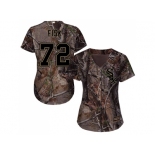 Women Chicago White Sox #72 Carlton Fisk Camo Realtree Collection Cool Base Stitched MLB Jersey