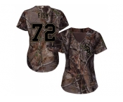 Women Chicago White Sox #72 Carlton Fisk Camo Realtree Collection Cool Base Stitched MLB Jersey