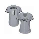 Women's Chicago White Sox #11 Luis Aparicio Grey Road Stitched MLB Jersey