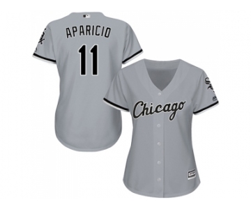 Women's Chicago White Sox #11 Luis Aparicio Grey Road Stitched MLB Jersey