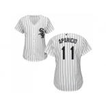 Women's Chicago White Sox #11 Luis Aparicio White(Black Strip) Home Stitched MLB Jersey