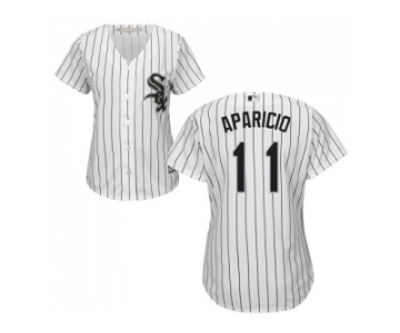 Women's Chicago White Sox #11 Luis Aparicio White(Black Strip) Home Stitched MLB Jersey