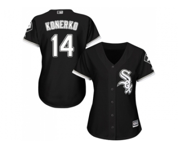 Women's Chicago White Sox #14 Paul Konerko Black Alternate Stitched MLB Jersey