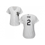 Women's Chicago White Sox #2 Nellie Fox White(Black Strip) Home Stitched MLB Jersey