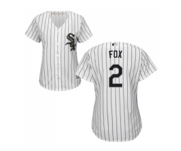 Women's Chicago White Sox #2 Nellie Fox White(Black Strip) Home Stitched MLB Jersey