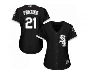 Women's Chicago White Sox #21 Todd Frazier Black Alternate Stitched MLB Jersey