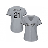 Women's Chicago White Sox #21 Todd Frazier Grey Road Stitched MLB Jersey