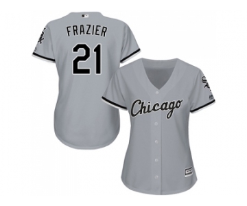 Women's Chicago White Sox #21 Todd Frazier Grey Road Stitched MLB Jersey