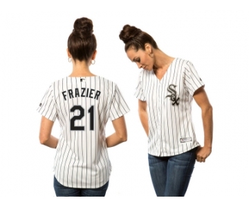 Women's Chicago White Sox #21 Todd Frazier Majestic White Home Cool Base Jersey