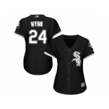 Women's Chicago White Sox #24 Early Wynn Black Alternate Stitched MLB Jersey