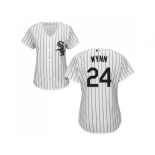 Women's Chicago White Sox #24 Early Wynn White(Black Strip) Home Stitched MLB Jersey