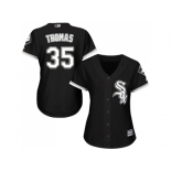 Women's Chicago White Sox #35 Frank Thomas Black Alternate Stitched MLB Jersey